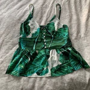 Tropical print tank top